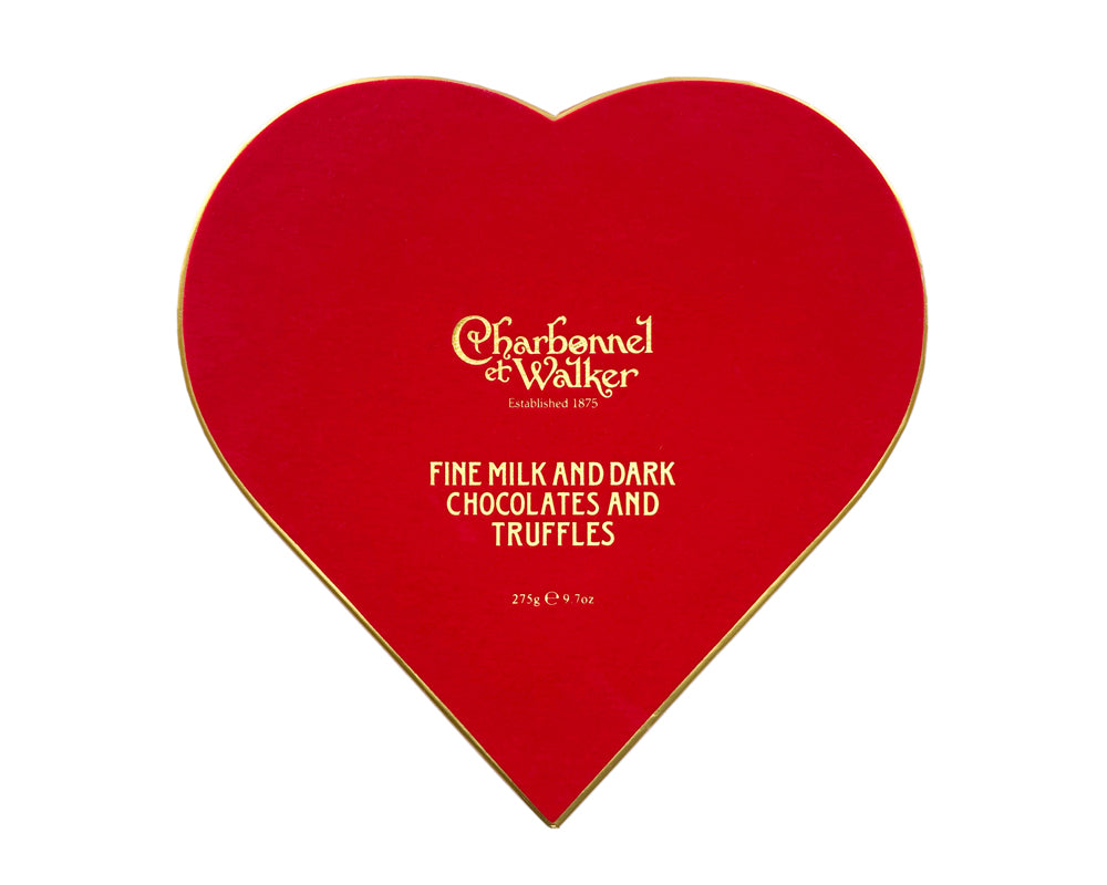 Red Velvet Heart with Fine Milk & Dark Chocolates & Truffles- without alcohol
