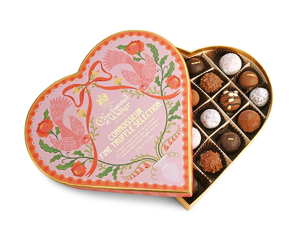 Valentines -The Connoisseur Fine Truffle Heart (with alcohol)